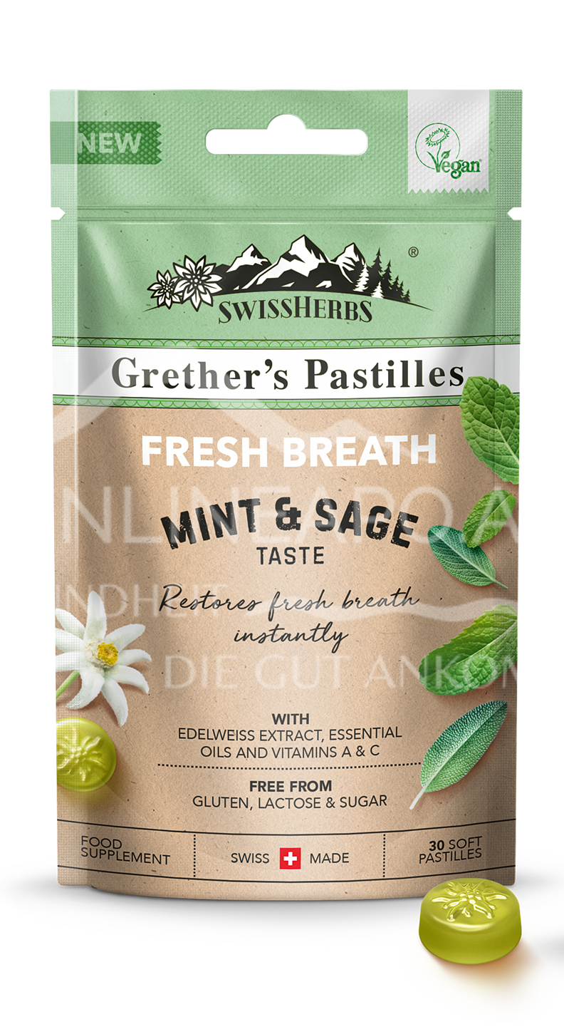 Grethers Swiss Herbs Pastilles Fresh Breath Zuckerfrei Schnell Günstig Geliefert 4250